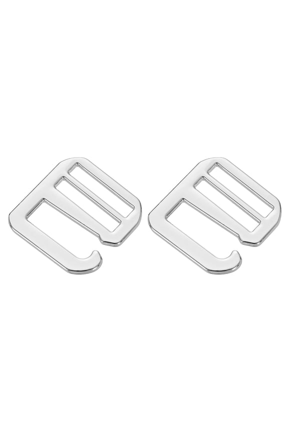 2Pack G-Hook Webbing Buckles, 25mm Flat Tri-Glide, Gray