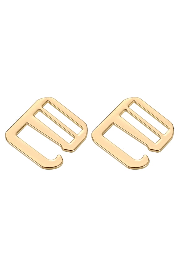 2Pack G-Hook Webbing Buckles, 25mm Flat Tri-Glide, Light Gold