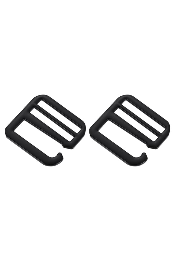 2Pack G-Hook Webbing Buckles, 32mm Flat Tri-Glide, Black