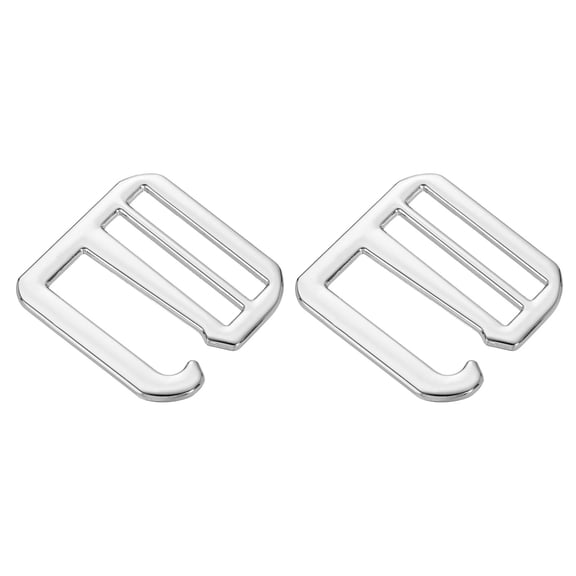 2Pack G-Hook Webbing Buckles, 32mm Flat Tri-Glide, Gray