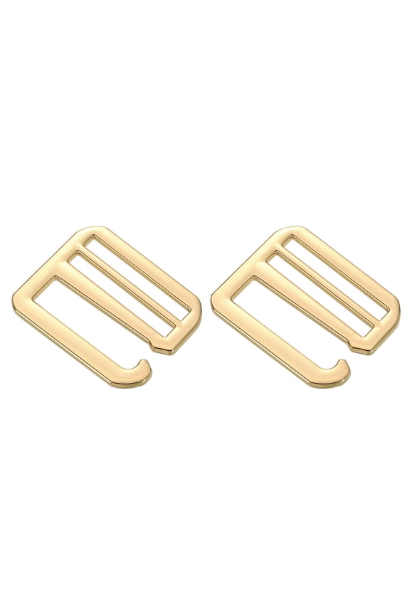2Pack G-Hook Webbing Buckles, 38mm Flat Tri-Glide, Light Gold