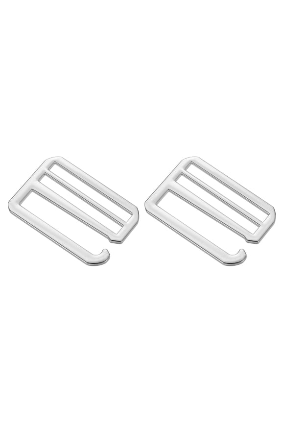 2Pack G-Hook Webbing Buckles, 50mm Flat Tri-Glide, Gray