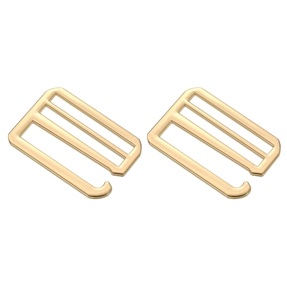 2Pack G-Hook Webbing Buckles, 50mm Flat Tri-Glide, Light Gold