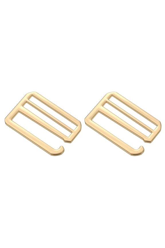 2Pack G-Hook Webbing Buckles, 50mm Flat Tri-Glide, Light Gold