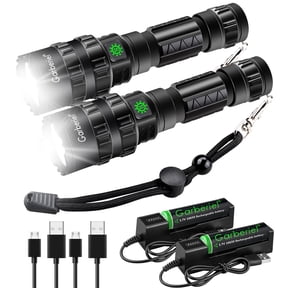 2Pack Garberiel 5Modes L2 Super-Bright LED Flashlight USB Rechargeable Tactical Torch w/Battery&USB Charger for Emergencies, Camping, Hiking,Cycling