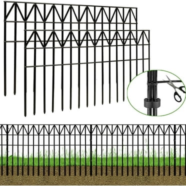 Yardlink Black Steel 3-Rail Fence Panel, 34 inch H x 47 inch W ...
