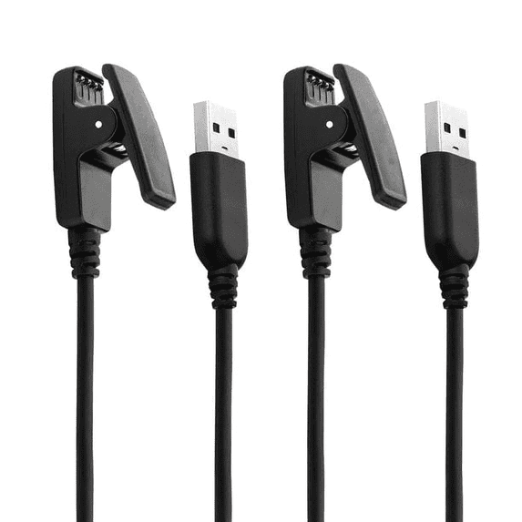 2Pack Compatible with Garmin Approach S20/G10 Forerunner 235/35/64/230/630/645/645 Music/735XT/Vivomove HR/Lily Smart Watch Replacement Charger Charging Clip Sync Data Cable