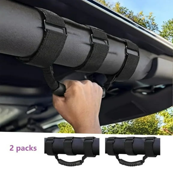 2Pack Grab Handles Paracord Roll Bar for Jeep Wrangler Accessories CJ YJ TJ JL JK LJ JLU JKU Sahara Freedom Rubicon,Gladiator JT 1955-2023 Interior Accessories