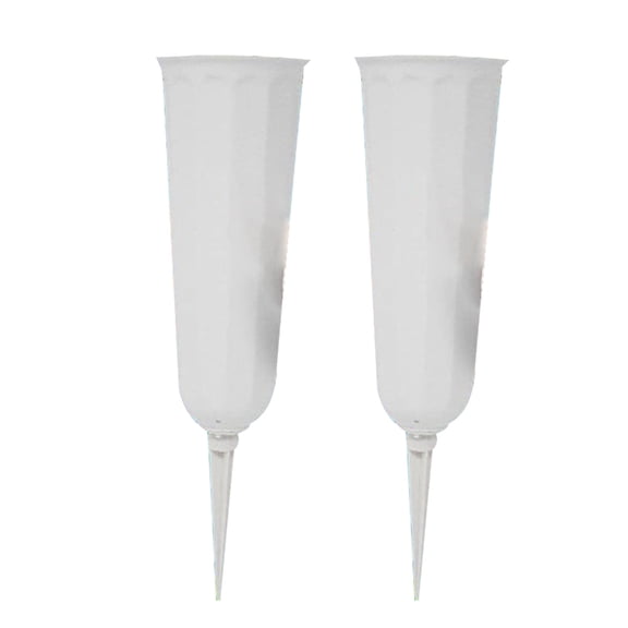 2Pack Grave Vases Artificial Flowers Fixing Plastic Base Memorial Flower Vase for Graveside Outdoor Use Holders