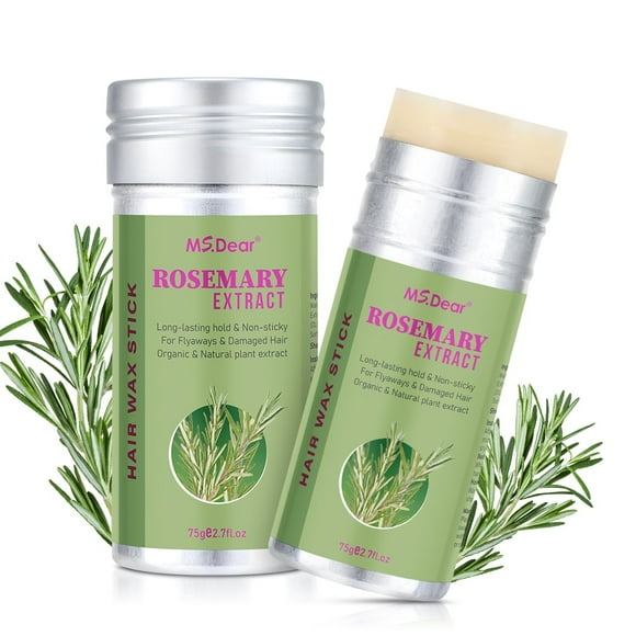 2Pack Hair Wax Stick, Rosemary Wax Stick for Flyaways Frizz Control - Rosemary Olive Essential Oil Blend Sculpt Wax Stick Styler Infused with Moisturizing Beeswax, Non-greasy Wigs Edge Styling Wax