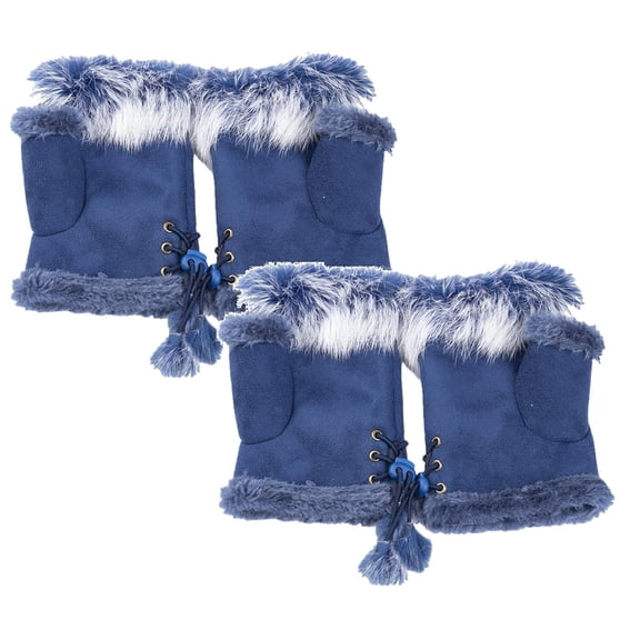 2Pack Half Finger Gloves Winter Warm Gloves Women'S Keyboard Gloves Real Half Finger Gloves Gloves Home Decor