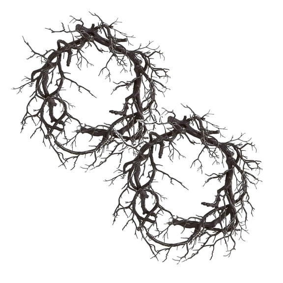 2Pack Halloween Dead Branch Garland Decoration Glowing Black Branch Garland Dead Branch Wreath Home Decor