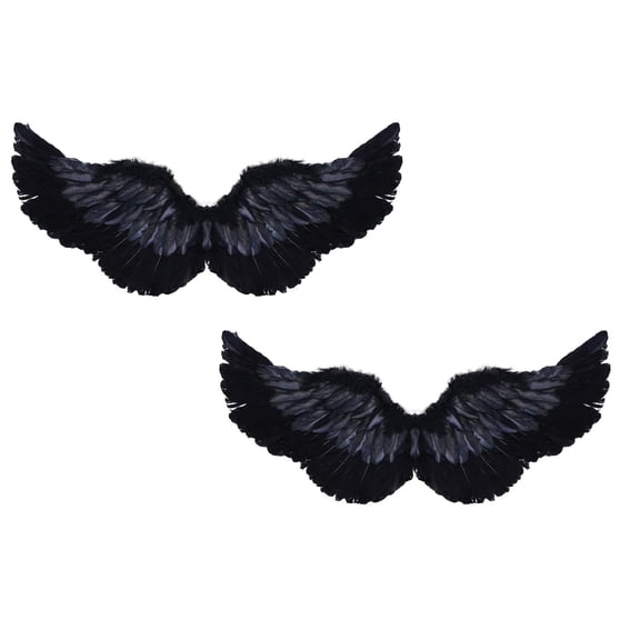 2Pack Halloween Decorations Fairy Wings Angel Feather Wings With Elastic Straps Costume Cosplay Photography Props Halloween Supplies 31.5"X15.7"