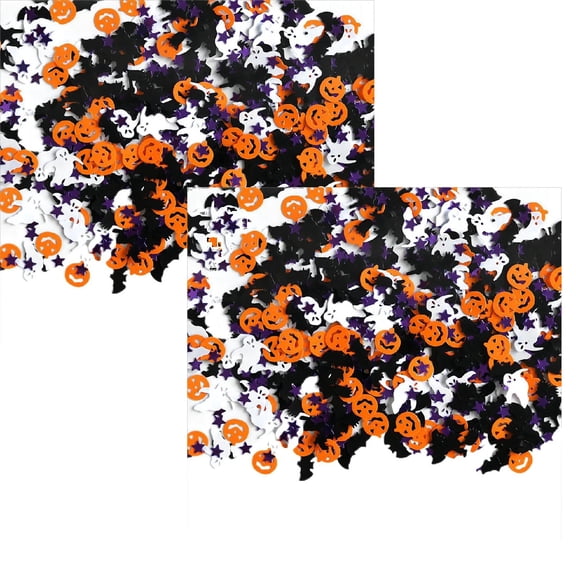 2Pack Halloween Party Confetti Halloween Bats Witch Shape Glitter Metallic Foil Table Scatters Confetti For Halloween Decorations Halloween Pumpkin Confetti Party Sets Shooting Props Home Decor