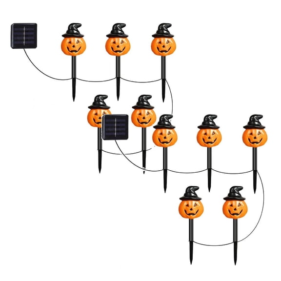2Pack Halloween Pumpkin Path Orange Jack O Pile Light String Suitable For Outdoor Halloween Decoration Outdoor Halloween Courtyard Led Halloween Decoratio Garden Lamps Home Decor