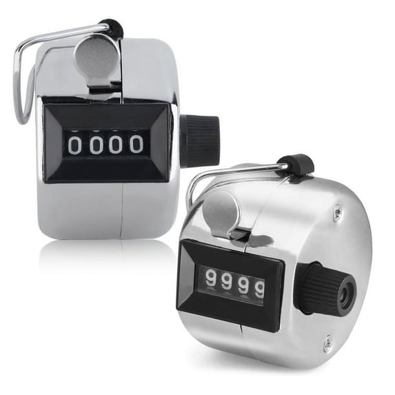 2Pack Hand Held Clicker Counter, 4-Digit Number Clicker, Sport Counter for Counting Numbers School Golf Sports Events Office Stadium
