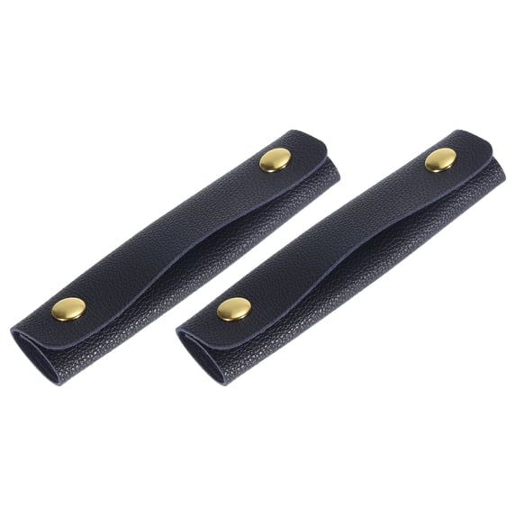 2Pack Handbag Handle Wrap Covers, PU Leather Luggage Grip Protector for Suitcases, Shopping Bag (Navy Blue)