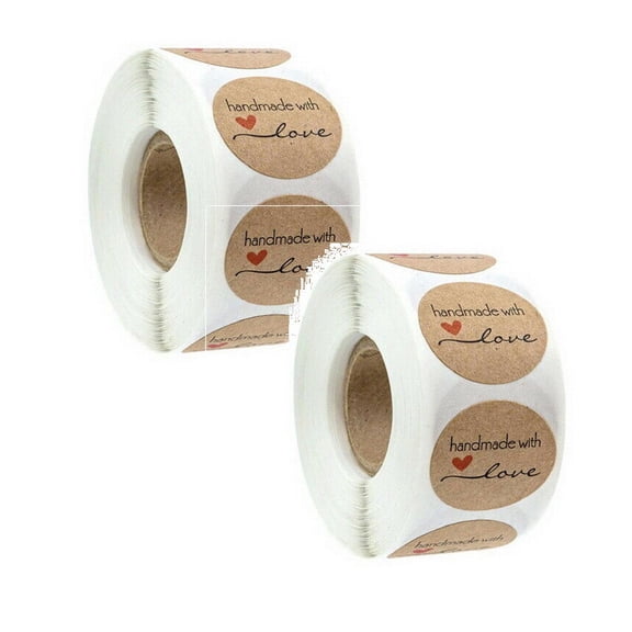 2Pack Handmade Thank You Stickers Wedding Flower Baking Handmade Adhesive Labels Gift Wrapping Paper Home Decor