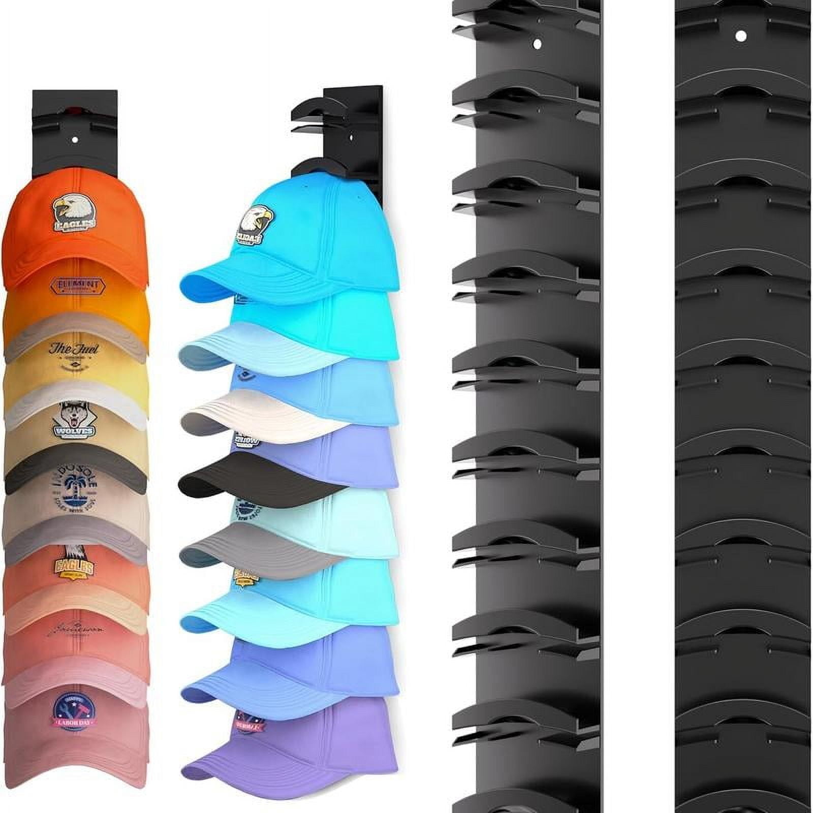 2Pack Hat Organizer for Baseball Caps - Wall-Mounted Rack with Strong ...