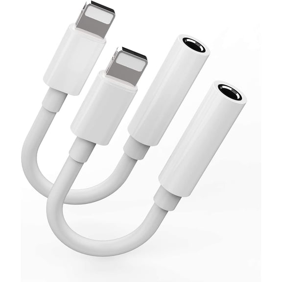 for 2Pack,Headphone Adapter Dongle to 3.5 mm Jack Earphone Audio Aux Connector for iPhone 12/11/XS/X/8/7/pro/xr/SE/MAX/PLUS Support All iOS Lightning Compatible with iPad Car Music Accessories