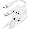 thumbnail image 1 of 2Pack Headphone Adapter for iPhone 15,2 in 1 USB C to 3.5mm Aux Audio Dongle Headphone Accessories Compatible with iPhone15/15Plus/15Pro/15Pro Max/Samsung Galaxy/Google/ipad 10, 1 of 8