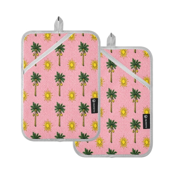 2Pack Heat-Resistant Quilted Cotton Potholders - Stylish Kitchen Grips ...