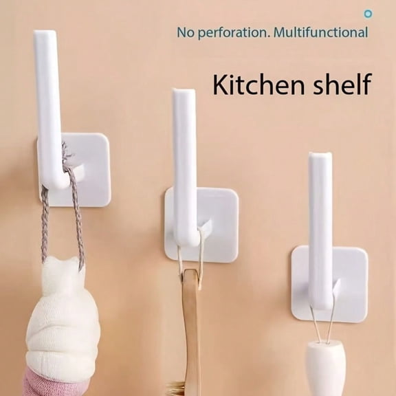 2Pack Heavy-Duty Adhesive Wall Hooks No-Drill Self-Stick Bathroom Kitchen Hooks Suitable for Tile Glass Metal Surfaces,Hanging Hooks, Multi-Purpose Modern Style Durable Design Utility Hangers