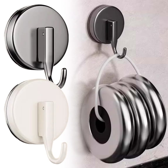2Pack Heavy Duty Over The Door Wreath Hanger, Strong Suction Cup Wreath Hanger for Front Door, No Drill Non Marking Multi-Purpose Holder for Bathroom Kitchen Indoor Outdoor Holiday Decorations