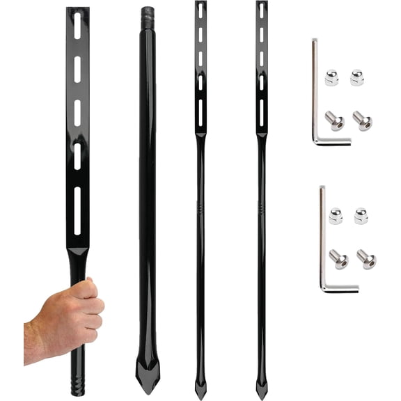 2Pack Heavy Duty Metal Stakes for Yard Signs, 36 Inches Long with Hardware, Garden Stakes Sign Post Anchors, Black
