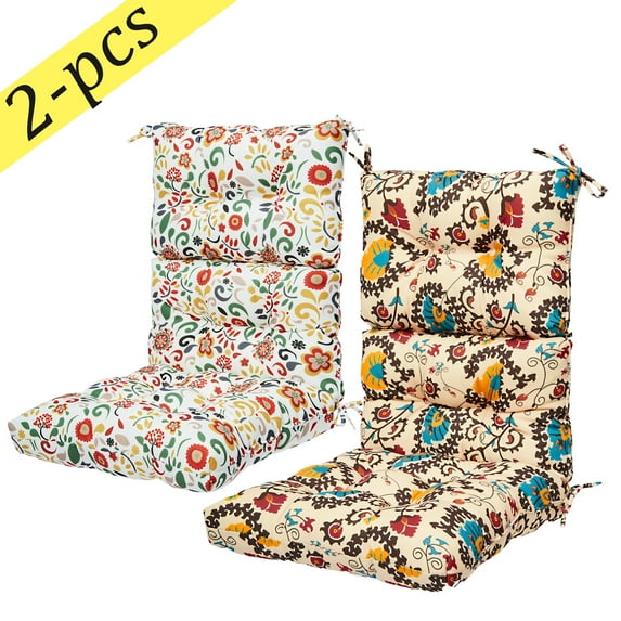 2Pack High Back Chair Cushion Outdoor Rebound Foam Rocking Chair Cushions Seat/Back Chair Cushion 44x21x5 inch