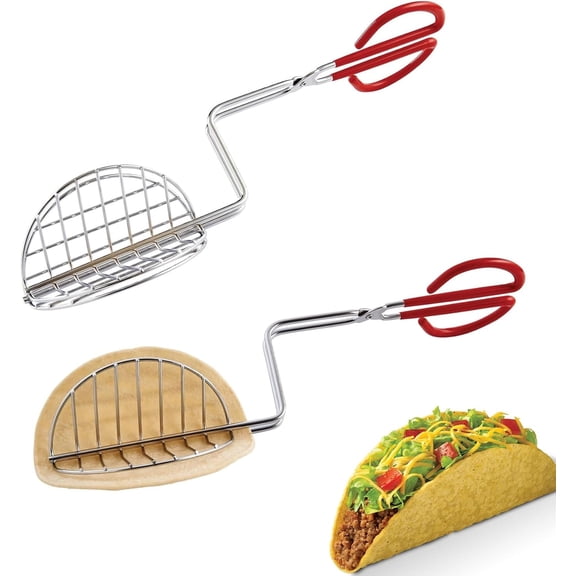 2Pack Homemade Taco Shells Tongs, Fried Taco Shells Maker Time Saving Fry Flat Bread or Flour Tortillas Crisp in Deep Fryer