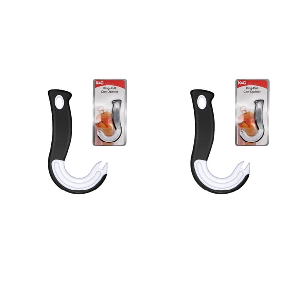 2Pack Hook Shaped Can Opener, Easy Grip Ring Pull Tab Opener for Cans, and Bottles, Practical Kitchen Gadget