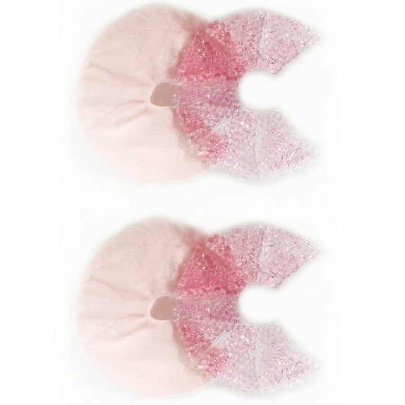 2Pack Hot/Cold Breast Gel Bead Ice Packs Breast Cooling/Heat Pads Relief for Breastfeeding, Hot and Cold Breast-Pads with 2 Soft Covers, Support for Breastfeeding and Pump Aid (Pink)