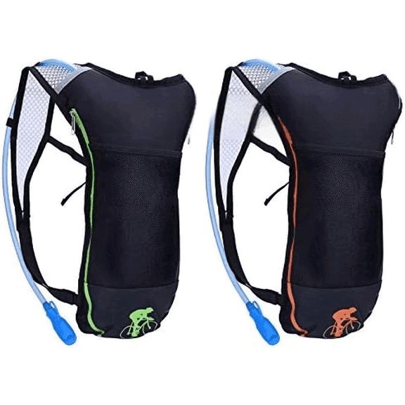 2Pack Hydration Backpack Pack with 2L Hydration Bladder - Lightweight Water Backpack Keeps Water Cool up to 4 Hours with Big Storage for Kids Women Men Hiking Cycling Camping Music Festival