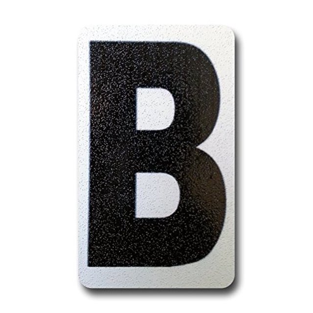 2Pack Individual Peel & Stick, Reflective Aluminum Numbers/Letters, 4 inch (B)