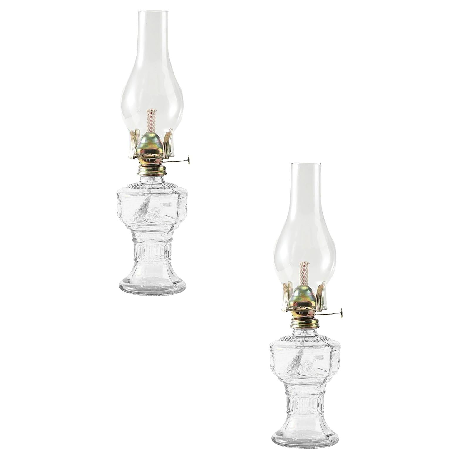 2Pack Indoor Oil Lamp Vintage Glass Oil Lamp Lamp Classic Kerosene Lamp Home Emergency Lighting Oil Lamp With Adjustable Fire Core Lightingation Lighting Room Oil Lamp Night Lights