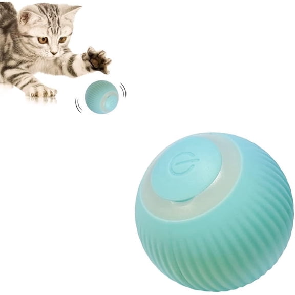 Interactive Cat Ball Toy, Intelligent Cat Toys with LED Lights, Automatic Moving Rolling Ball for Indoor Kitten, Kitten Automatic Toy