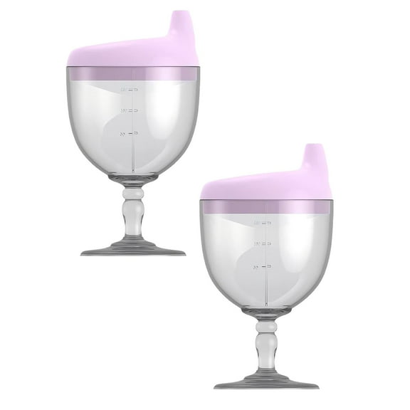 2Pack Irenare 2 Pcs Baby Sippy Cup Goblet Cup No Spill Glass Sippy Cup Baby Goblet Cup Baby Sippy Cup Glass Beverage Mug Milk Bottle With Lid For Kids Glass&Bottle Home Decor