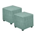 thumbnail image 1 of 2Pack Jacquard Square Ottoman Cover Fit Length 13"-18", S-Large, Pine Green, 1 of 6