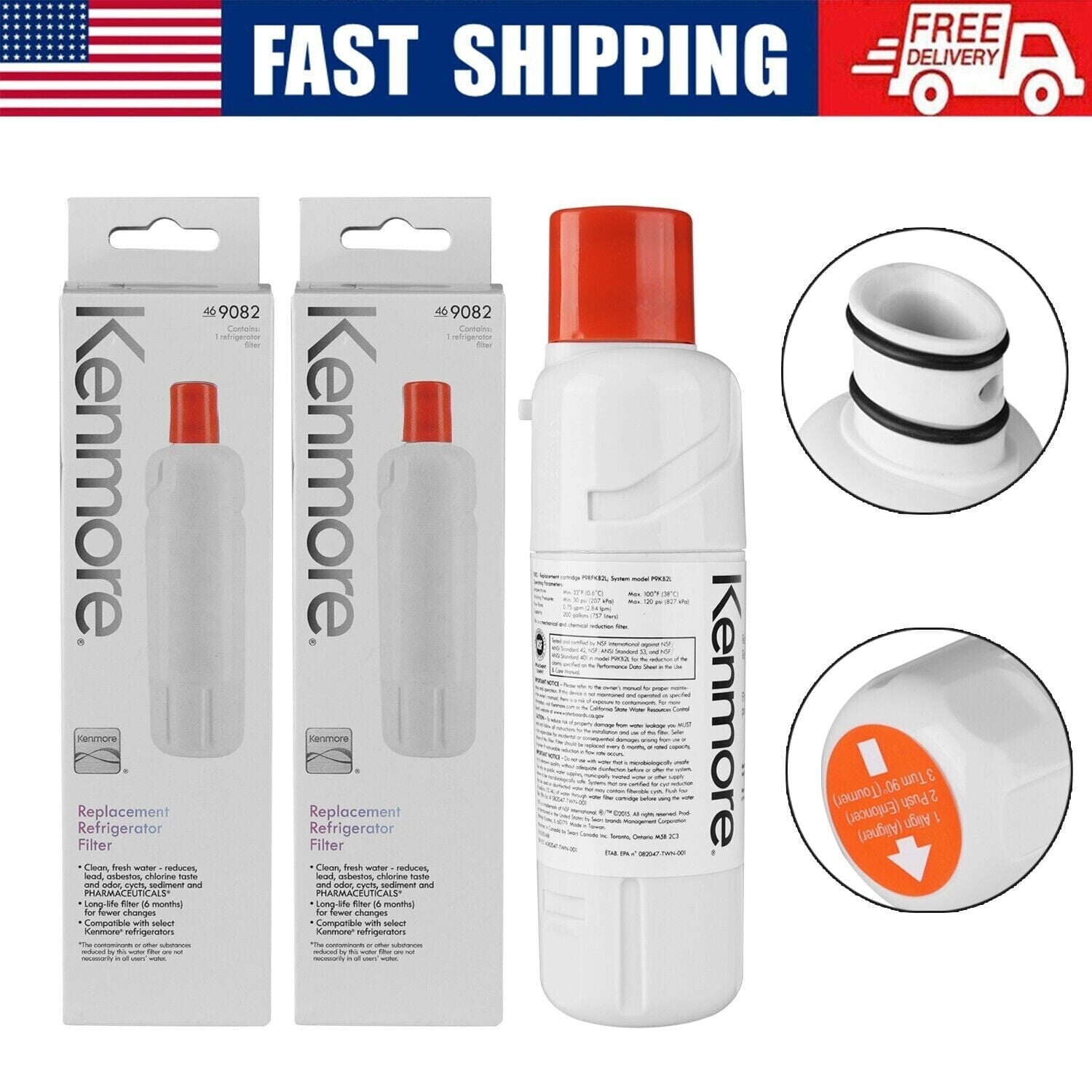 EDR2RXD1 Water Filter Replacement 2 Compatible with W10413645A