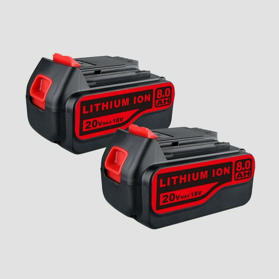 2Pack LB2X4020 8.0Ah 20V Lithium Ion Battery Pack Replacement for Black Deicker Battery Compatible with LBXR20 LBXR2020 LBX4020 LB2X4020 OPE More High Capacity Power for 20V Max Cordless Tools