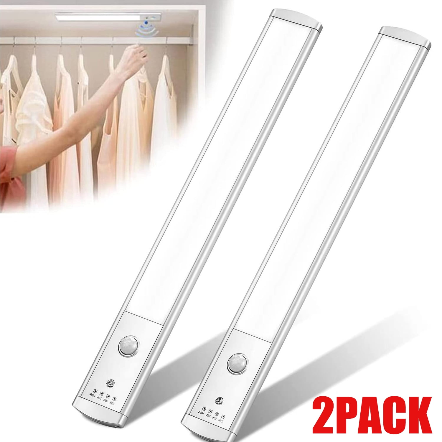 2 Pack Motion Sensor Light,44LED Rechargeable Under