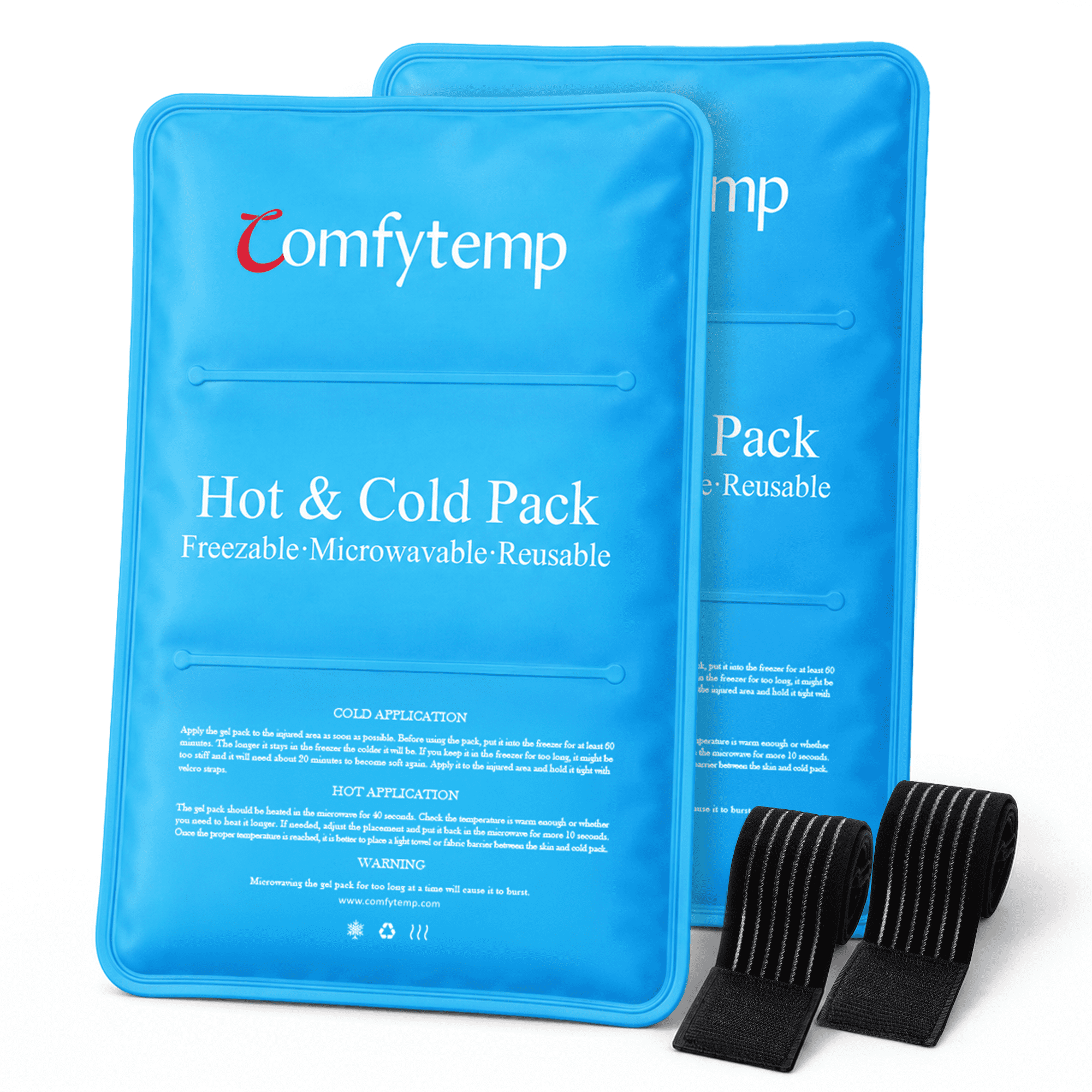 2Pack Large Ice Packs for Injuries, Reusable Freezer Cold Pack for Back, Shoulder, Hip, Leg, Ankle & Foot,10.5"x14.5"