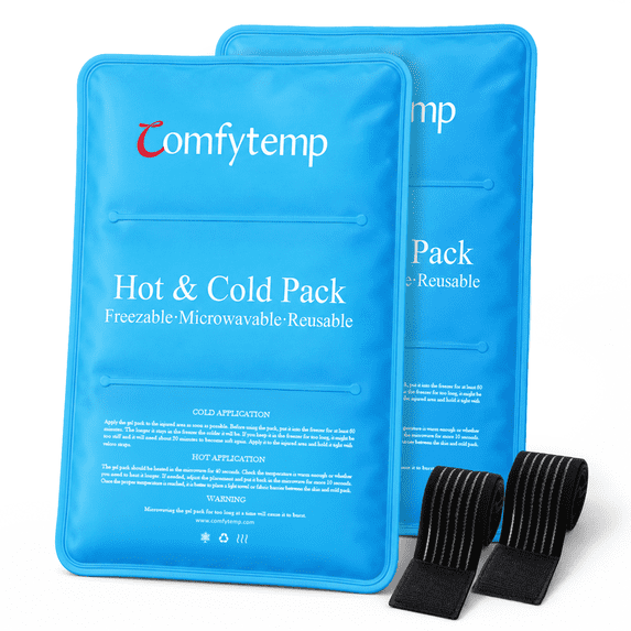 2Pack Large Ice Packs for Injuries, Reusable Freezer Cold Pack for Back ...