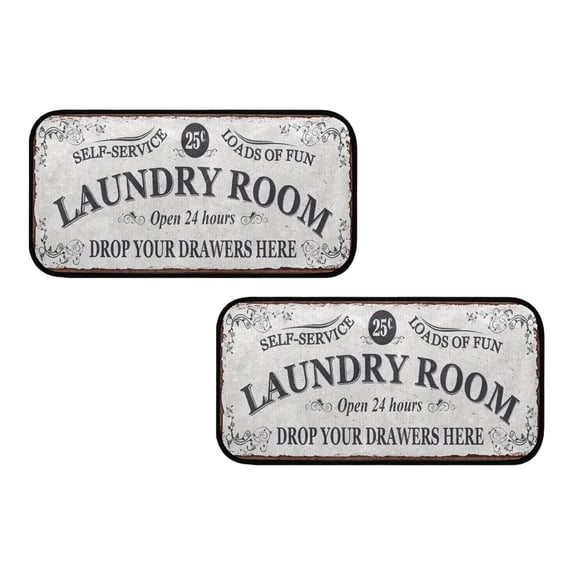 2Pack Laundry Area Rug Non Door Mat Durable Entrance Rug Kitchen Flooring Laundry Room Bathroom Hallway Entrance Rug Carpet Home Decor