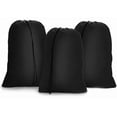 thumbnail image 1 of 3 Pack XXL Drawstring Laundry Bag, 28x40 Inch Machine Washable Hamper Liner for Travel Camping, 3 Black, 1 of 7