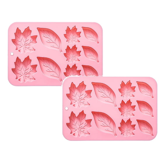 2Pack Leaf Silicone Fall Silicone Cake Pan Autumn Maple Leaf Thanksgiving Fall Theme Mould For Halloween Chocolate Candy Cupcake Topper Resin Soap Candle Cake Mould Home Decor