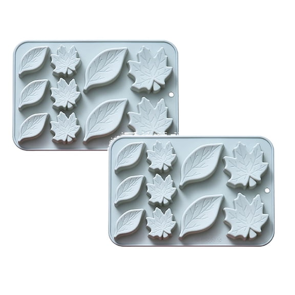 2Pack Leaf Silicone Fall Silicone Cake Pan Autumn Maple Leaf Thanksgiving Fall Theme Mould For Halloween Chocolate Candy Cupcake Topper Resin Soap Candle Cake Mould Home Decor