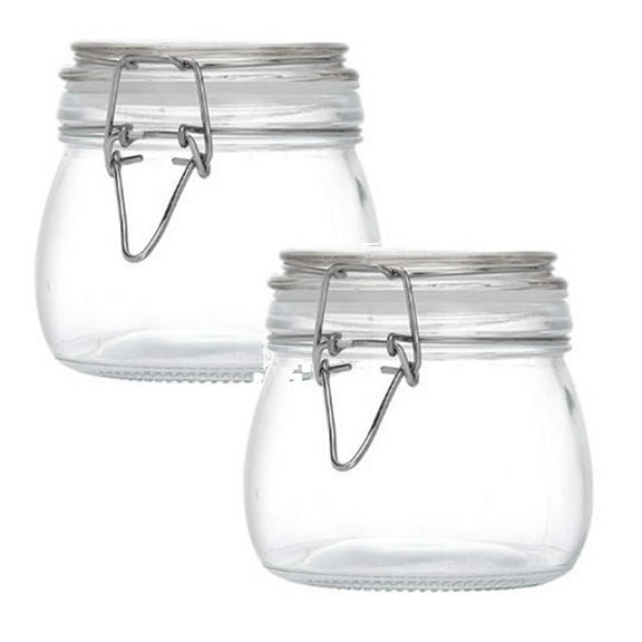 2Pack Leak Proof Airtight Latching Glass Storage Jars With Secure Lock Lids For Kitchen Pantry Organization And Food Preservation Glass&Bottle Home Decor