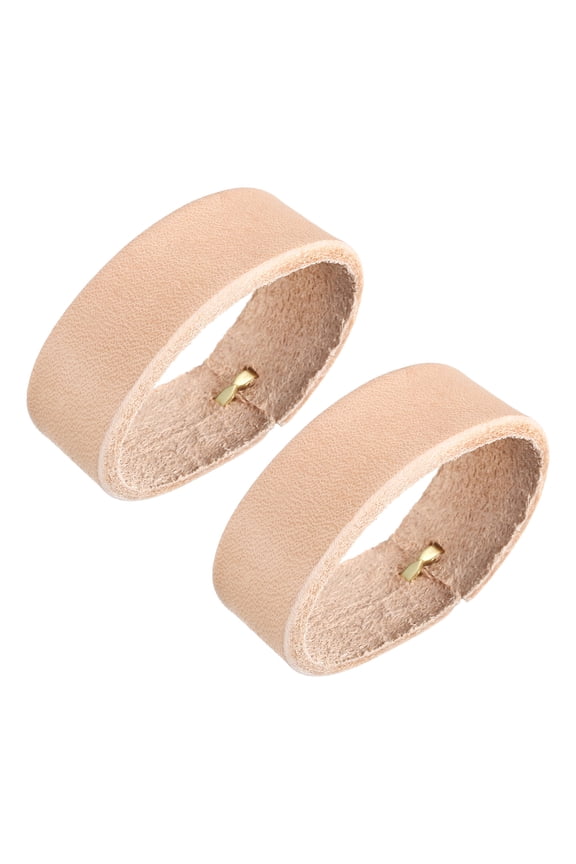 2Pack Leather Belt Loop Keepers, 11.5cm Outer Girth Belt Strap Ring Buckle (Beige)
